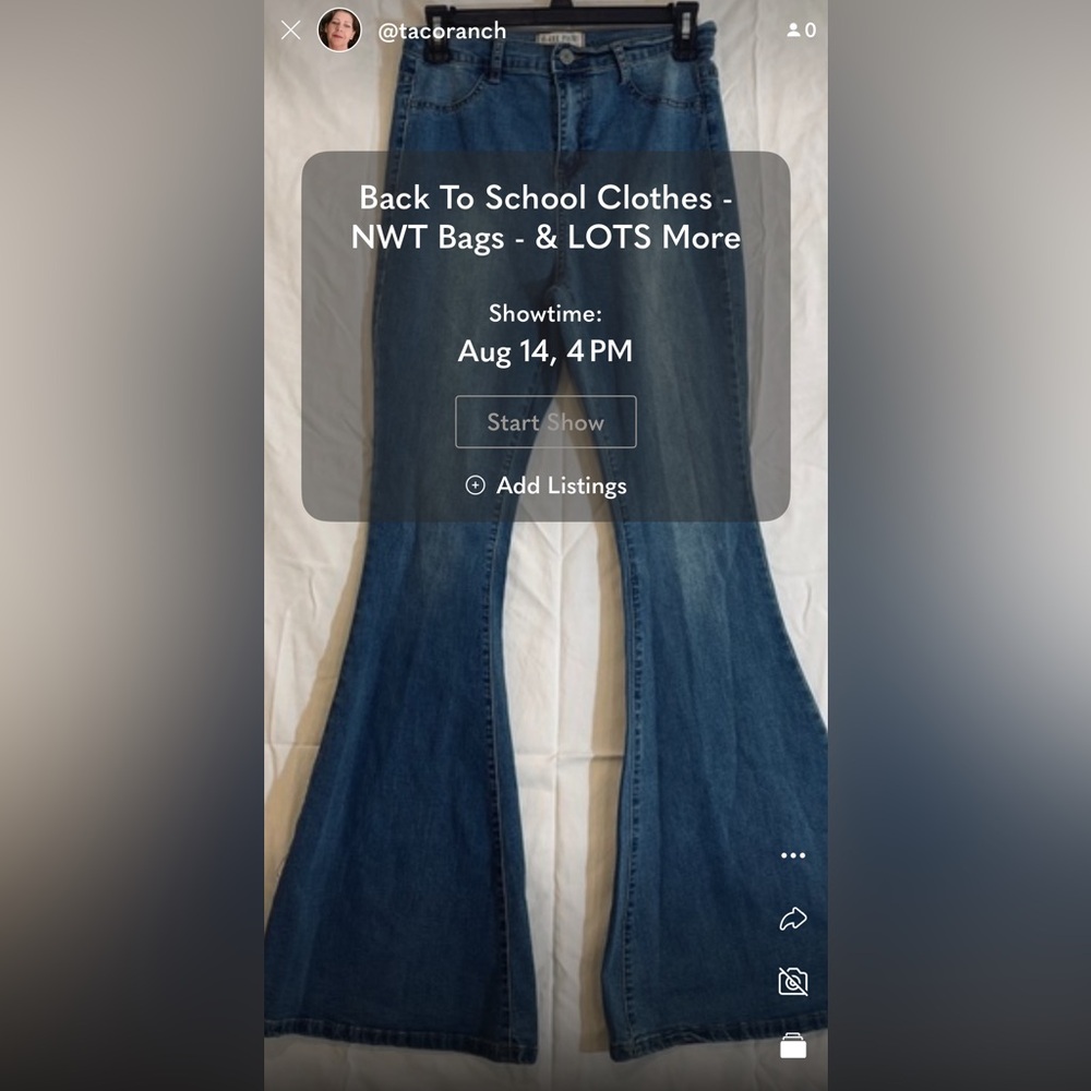 Back to school, bags, Wide‎ Leg Jeans and Lots more! Share show!!